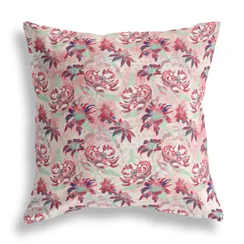 20” Red White Roses Indoor Outdoor Throw Pillow