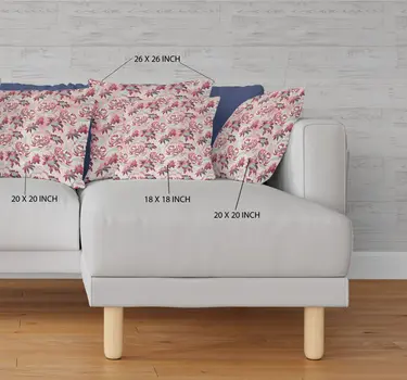 20” Red White Roses Indoor Outdoor Throw Pillow