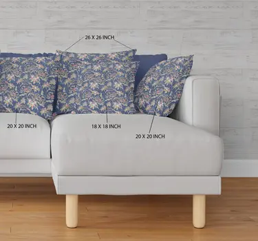26” Blue Yellow Roses Indoor Outdoor Throw Pillow