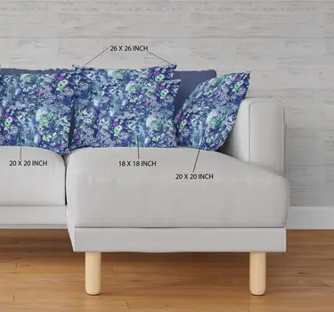 20" Purple Blue Springtime Indoor Outdoor Throw Pillow