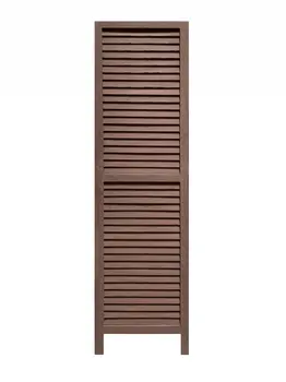 Stylish Three Panel Washed Brown Shutter Divider Screen