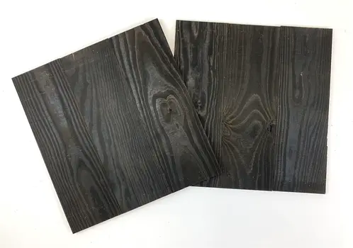 Set of Two Black Rustic Wood Wall Art Hanging Panels