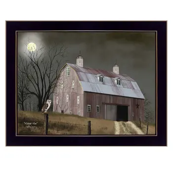 Midnight Moon 1 Black Framed Print Wall Art