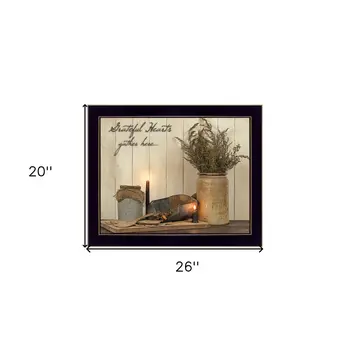 Grateful Hearts 3 Black Framed Print Wall Art