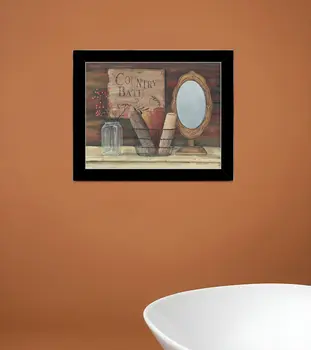Country Bath 7 Black Framed Print Bathroom Wall Art