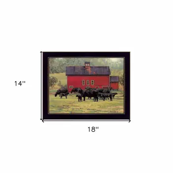 By the Red Barn Black Framed Print Wall Art