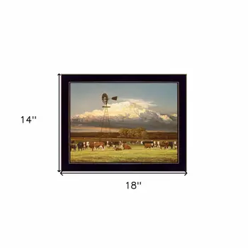 Summer Pastures Black Framed Print Wall Art