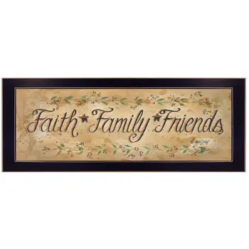 Faith*Family*Friends Black Framed Print Wall Art