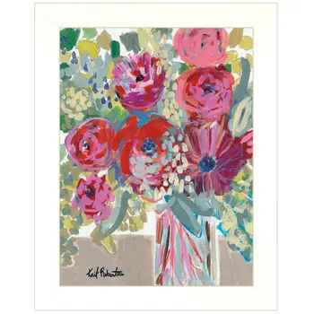 Blooming in the Window Sill White Framed Print Wall Art