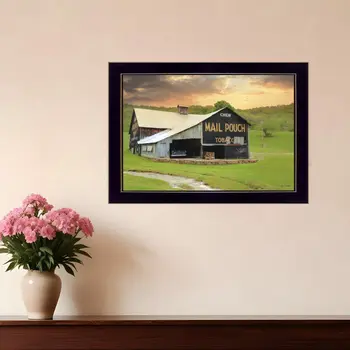 Mail Pouch Barn 3 Black Framed Print Wall Art