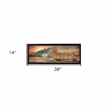 Sunset on the Farm 1 Black Framed Print Wall Art