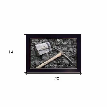 Coal Mining 1 Black Framed Print Wall Art