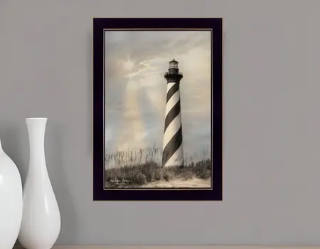 Cape Hatteras Lighthouse 1 Black Framed Print Wall Art