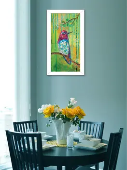 Annas Hummingbird White Framed Print Wall Art