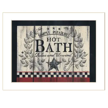 Hot Bath 11 White Framed Print Bathroom Wall Art