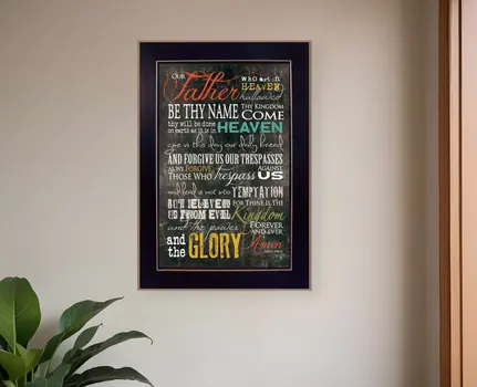 The Lords Prayer 1 Black Framed Print Wall Art