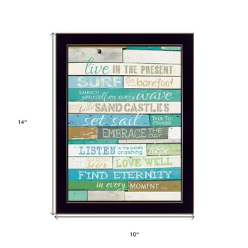 Live in the Present 1 Black Framed Print Wall Art
