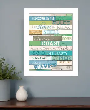 Ocean Rules 2 White Framed Print Wall Art