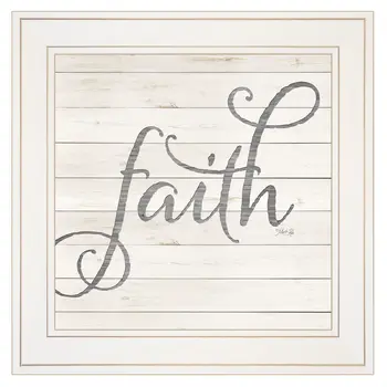 Simple Words Faith 1 White Framed Print Wall Art