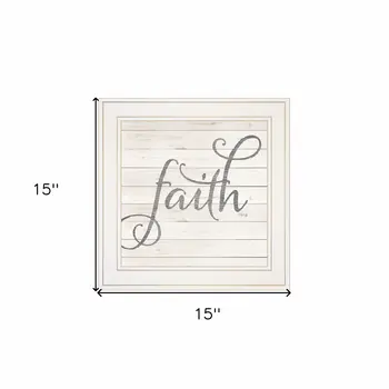 Simple Words Faith 1 White Framed Print Wall Art