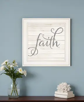 Simple Words Faith 1 White Framed Print Wall Art