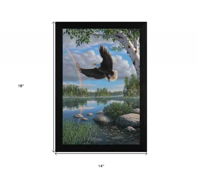 On Eagles Wings 1 Black Framed Print Wall Art