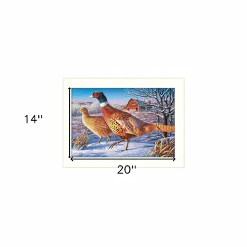 Frosty Morning Ringnecks 2 White Framed Print Wall Art
