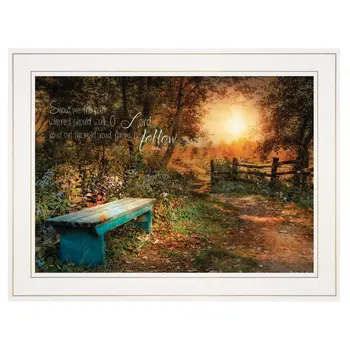 Show Me the Path 1 White Framed Print Wall Art