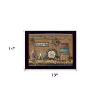 Treasures on the Shelf II 1 Black Framed Print Wall Art