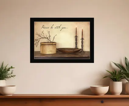 Peace Be with You Black Framed Print Wall Art