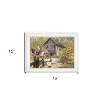 Down on the Farm I White Framed Print Wall Art