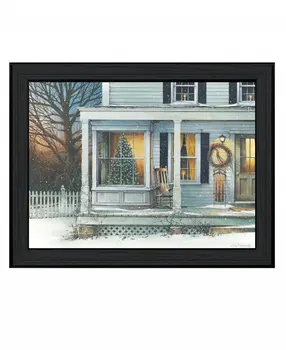 December Glow Black Framed Print Wall Art