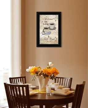 Sit Long Talk Much 4 Black Framed Print Kitchen Wall Art