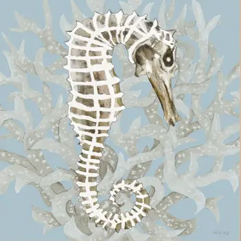 Coral Seahorse I 1 Black Framed Print Wall Art