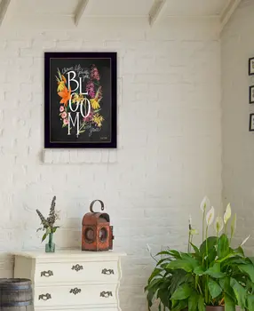 Bloom with Grace 1 Black Framed Print Wall Art