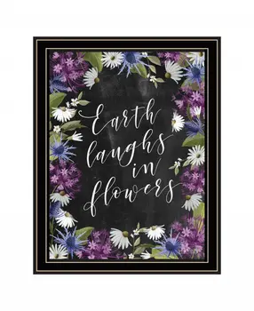 Earth Laughs in Flowers 1 Black Framed Print Wall Art