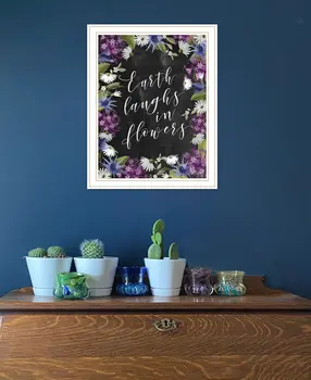 Earth Laughs in Flowers 2 White Framed Print Wall Art