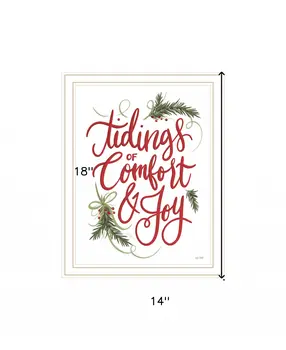 Tidings of Comfort and Joy 1 White Framed Print Wall Art