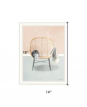 Happy Cat 2 White Framed Print Wall Art