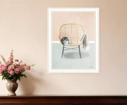 Happy Cat 2 White Framed Print Wall Art