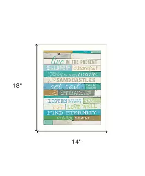 Live in the Present 4 White Framed Print Wall Art