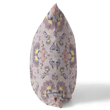 16" Purple and Yellow Throw Pillow