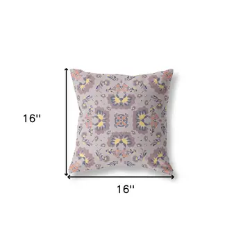 16" Purple and Yellow Throw Pillow