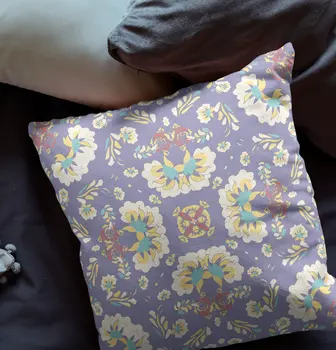 20"x20" Purple Zippered Suede Geometric Throw Pillow