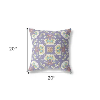20"x20" Purple Zippered Suede Geometric Throw Pillow