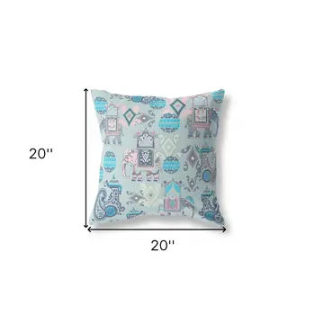 20" X 20" Gray And Pink Paisley Blown Seam Suede Throw Pillow