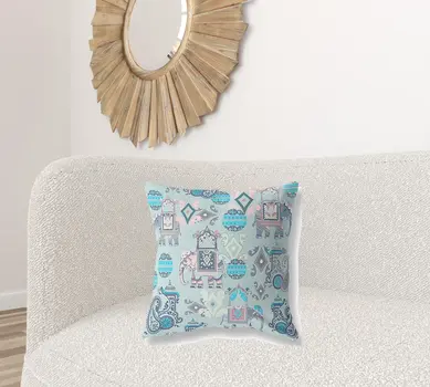 20" X 20" Gray And Pink Paisley Blown Seam Suede Throw Pillow