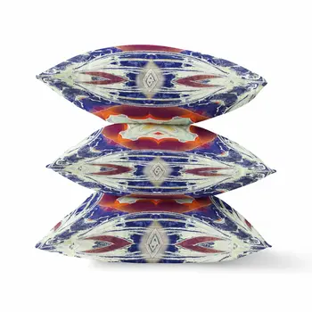 26"x26" Indigo Orange Magenta White Zippered Broadcloth Geometric Throw Pillow