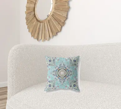 16" Aqua Throw Pillow