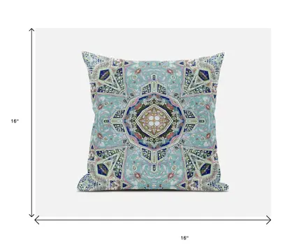 16" Aqua Throw Pillow